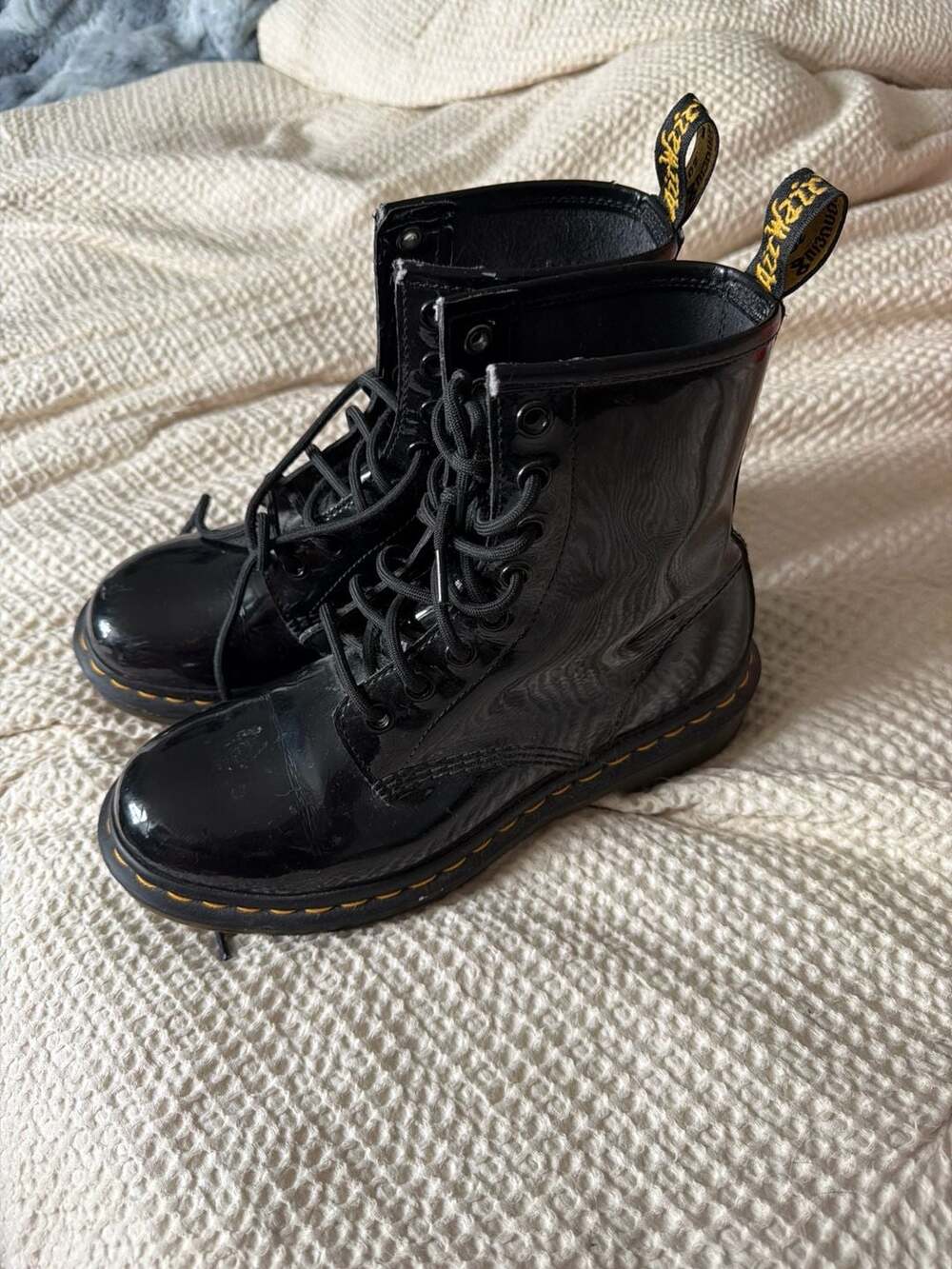 Dr. Martens 1460 Women's Black Patent Lamper Leather 8-Eye Boots